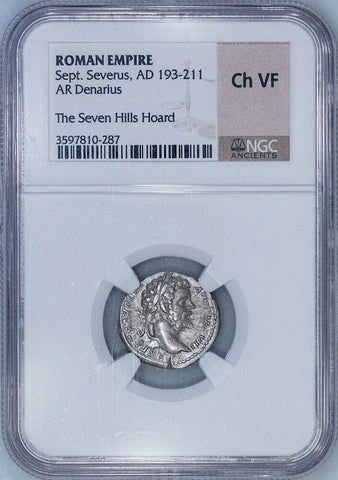 Roman Empire, Septimius Severus, AR Denarius, 193-211 AD - NGC Choice Very Fine