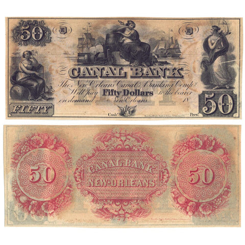 18__ $50 Canal Bank New Orleans, LA Remainder Note - Crisp Uncirculated