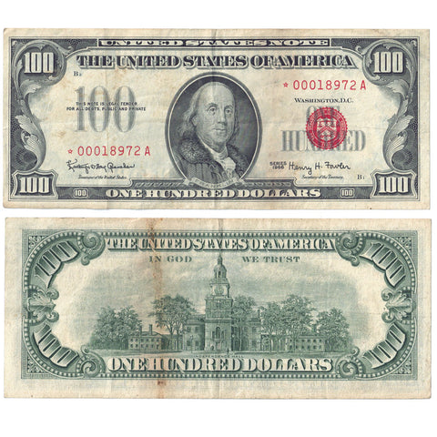 1966 $100 Red Seal Legal Tender Star Note FR. 1550* - Very Fine
