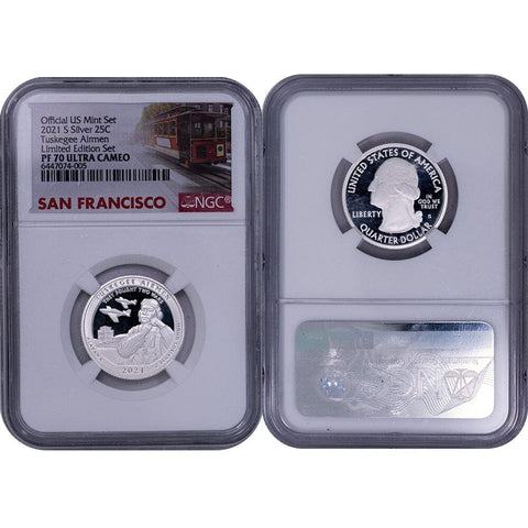 2021-S Tuskegee Airmen Proof Silver Quarter - NGC PF 70 UCAM