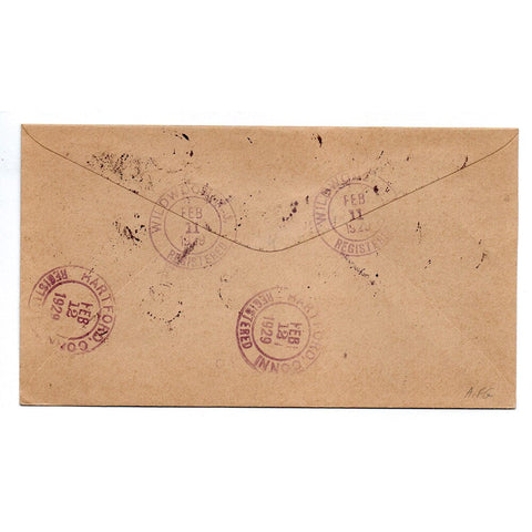 1929 Wildwood NJ Registered Cover - Block of 4 Hawaii Overprint Scott 647 W Cancel