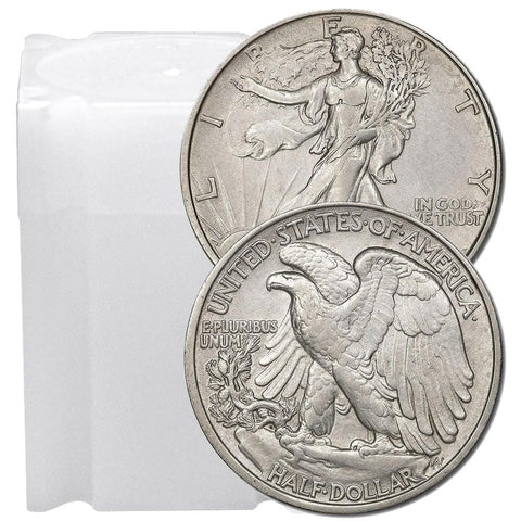 20-Coin Rolls of Walking Liberty Half Dollars - About Uncirculated