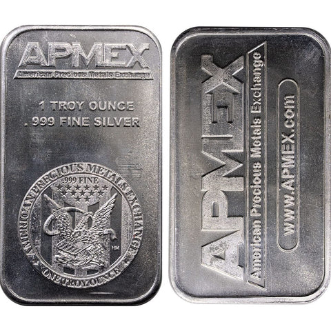 American Precious Metals Exchange (APMEX) 1 oz .999 Silver Bars @ $2 Over Spot