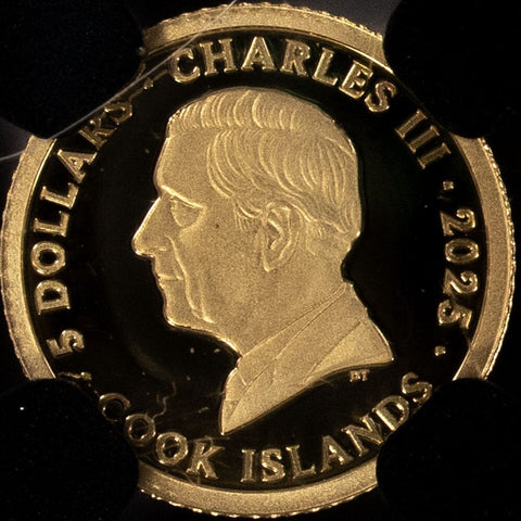 2025 Cook Islands $5 Cuauhtemoc 0.5g Gold Coin - NGCX PF 10 Ultra Cameo (PF 70)