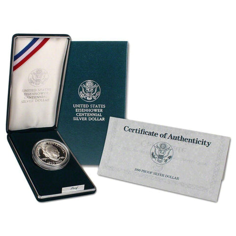 1990 Eisenhower Centennial Commemorative Proof Dollar w/OGP & COA