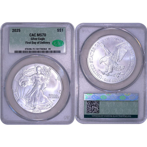 2025 American Silver Eagle - CAC MS 70 FDOD