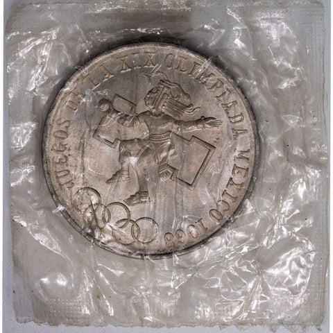 1968 Mexico Silver 25 Pesos in Original Cello - Gem Brilliant Uncirculated