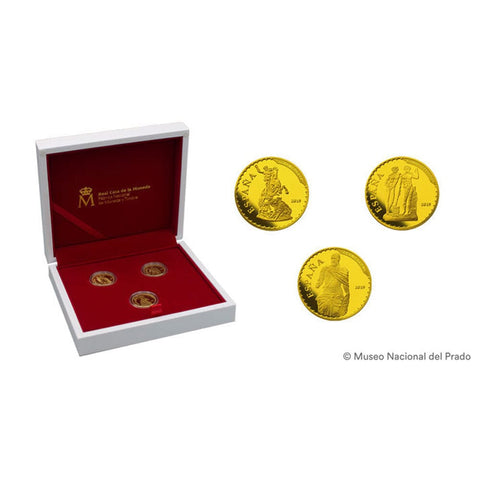 2019 Spain .999 Gold Prado Museum Bicentennial 3-Coin Proof Set - Gem Proof in OGP w/ CoA