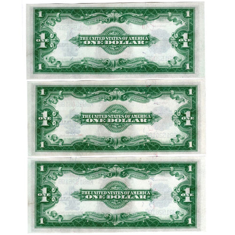 Three Consecutive 1923 U.S. Large Size Silver Certificates Fr. 237 - Choice Very Fine