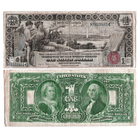 1896 $1 "Educational" Silver Certificates Fr. 225 - Very Fine