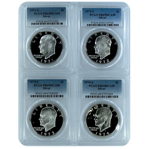 1971-S - 1974-S Silver Proof Eisenhower Dollar Set - PCGS PR 69 DCAM