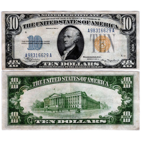 1934-A $10 North Africa Emergency Issue Silver Certificate, FR. 2309 - Very Fine