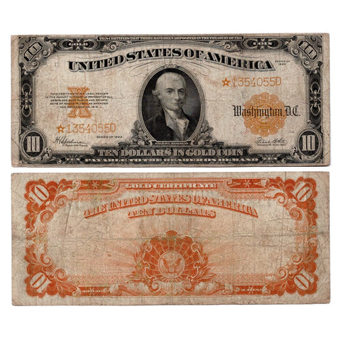 1922 $10 Gold Certificate Star Note Speelman/White FR. 1173* - Very Good