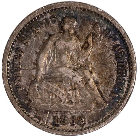 1862 Arrows Seated Half Dime - Very Fine+