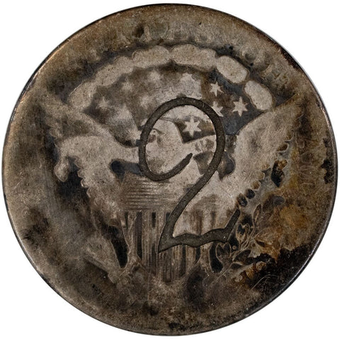 1807 Draped Bust Quarter Heraldic Eagle - About Good Details - Counterstamped