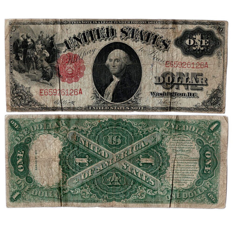 1917 "Sawhorse" $1 Legal Tender Note - Fr. 37 - Very Good