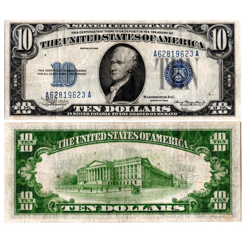 1934 $10 Silver Certificate Fr. 1701 - Very Fine