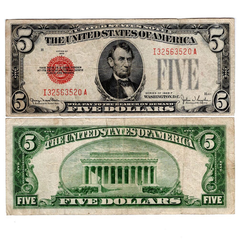 1928 $5 Legal Tender Notes Fr. 1525-1531 - Fine