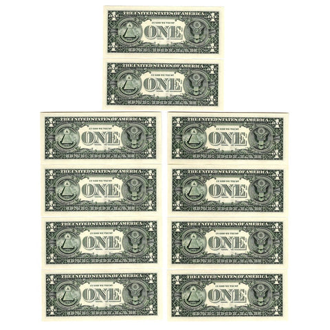 10 Consecutive 2006 Chicago $1 Federal Reserve Star Notes - Fr. 1933-G* - Crisp Gem Uncirculated