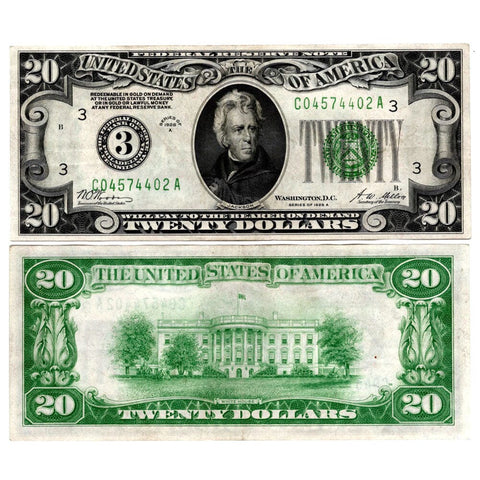 1928-A $20 Federal Reserve Note (Philadelphia District) FR. 2051-C - Very Fine+