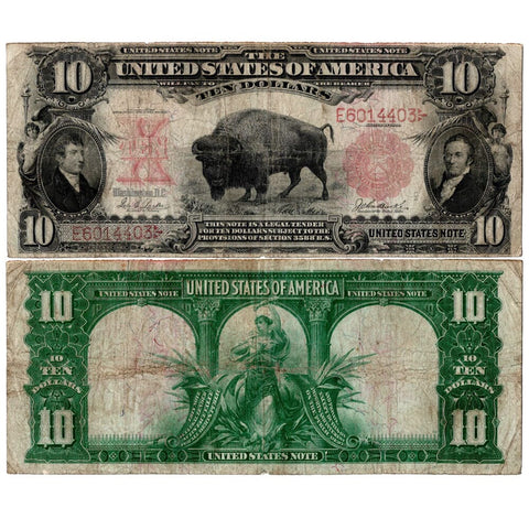 1901 $10 Legal Tender "Bison" Fr. 119 - Very Good