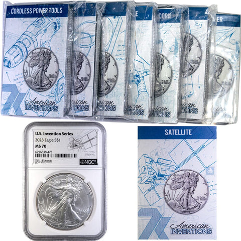 2023 "Invention Series" American Silver Eagles - NGC MS 70 - Gem Brilliant Uncirculated