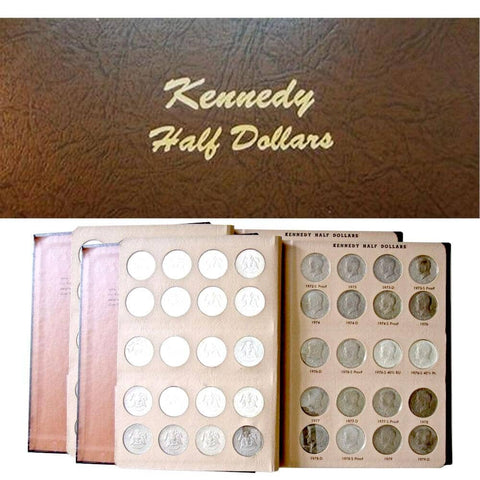 1964 to 2021 P-D-S-S Kennedy Set BU & Proof In Two Deluxe Bookshelf Dansco Album