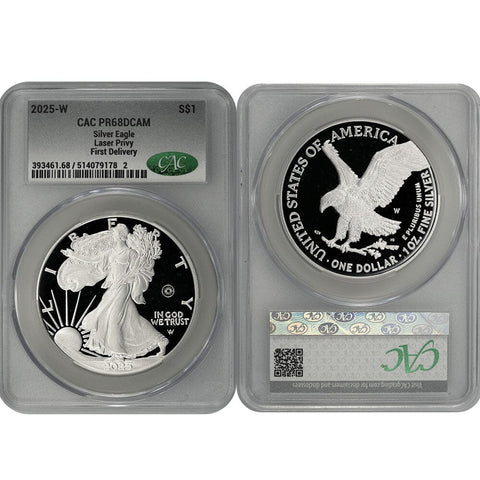 2025-W American Silver Eagle "Laser Privy" - CAC PR69 DCAM