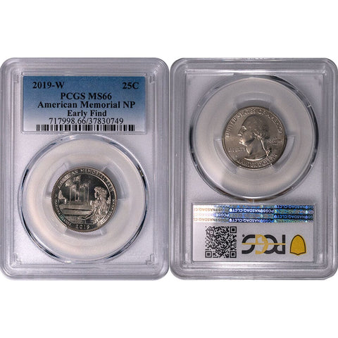 2019-W American Memorial Park, National Parks Quarter- PCGS MS 66 - Gem Uncirculated