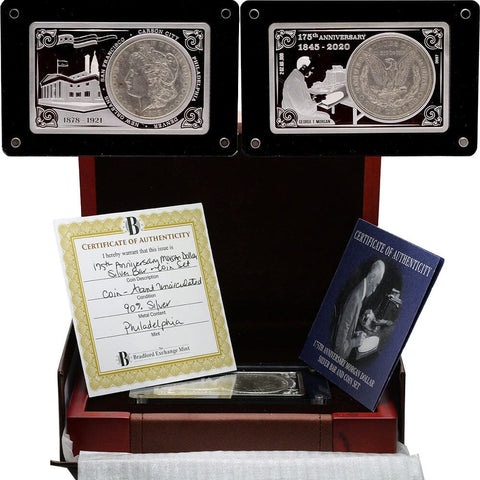 175th Anniversary Morgan Dollar 2 oz .999 Silver Bar & 1878 Morgan Coin Set - Mintage: 250