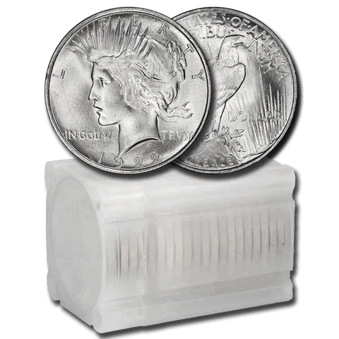 PQ BU Mixed Date Peace Dollar 20-Coin Roll on Special