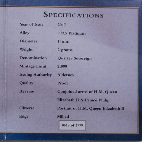 2017 Royal Wedding Anniversary 2 Gram Platinum Round - Gem in Display Box w/ CoA