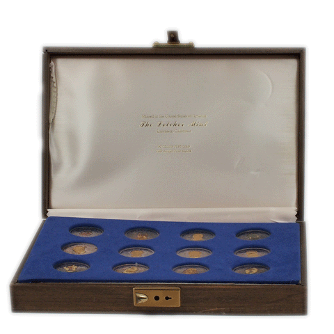 "12 Great Americans" Letcher Mint Silver and Gold Set in Box