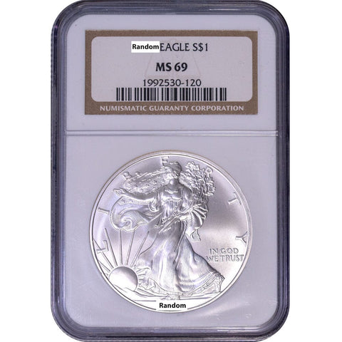 Random Year Silver Eagles - NGC or PCGS MS 69