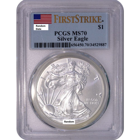 Random Year Silver Eagles - NGC or PCGS 70