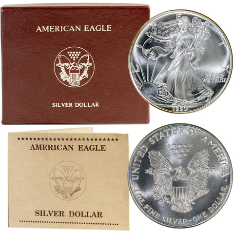 1990-P American Silver Eagle - Gem Uncirculated in OGP w/ CoA