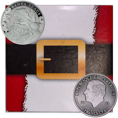 2023 Cameroun 1oz .999 Silver 2000 Francs "Santa Claus" - Gem Brilliant Uncirculated in OGP w/ CoA