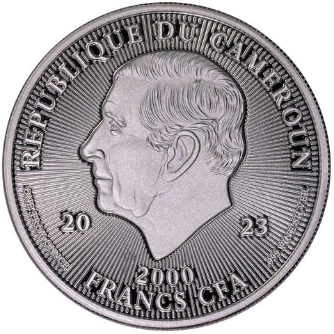 2023 Cameroun 1oz .999 Silver 2000 Francs "Santa Claus" - Gem Brilliant Uncirculated in OGP w/ CoA