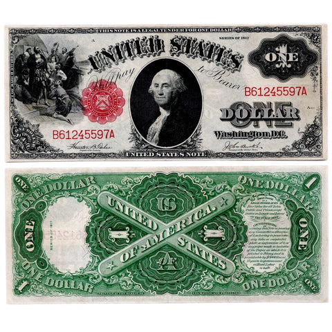 1917 "Sawhorse" $1 Legal Tender Note Fr. 36 - Very Fine+