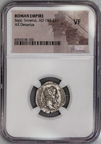 Roman Empire, Septimius Severus, AR Denarius, 193-211 AD - NGC Very Fine