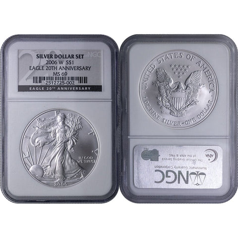 2006-W Burnished American Silver Eagle - NGC MS 69 - Gem Brilliant Uncirculated