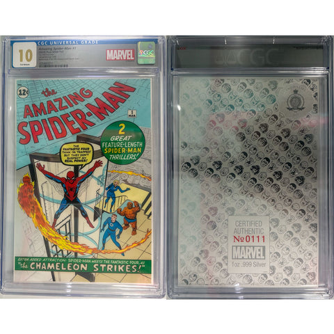 2023 $2 Niue Mint 1oz Silver Foil Amazing Spider-Man #1 Replica - CGC 10 w/ OGP