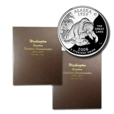 Complete 1999-2008 P-D-S-S 200-Coin State Quarter Sets in Two Bookshelf Albums