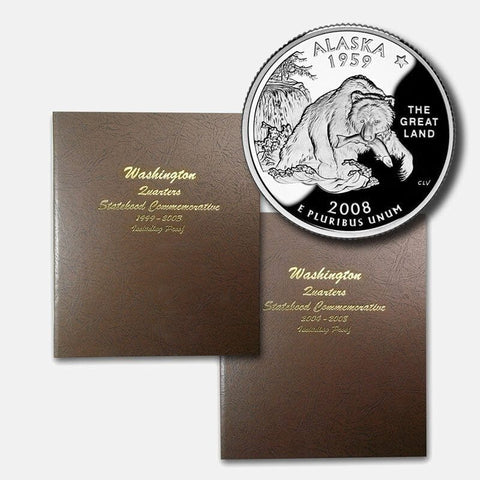 Complete 1999-2008 P-D-S-S 200-Coin State Quarter Sets in Two Bookshelf Albums