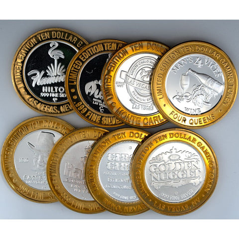 17 .999 Fine Silver Casino Gaming Tokens At Spot - .6ozt Per Token
