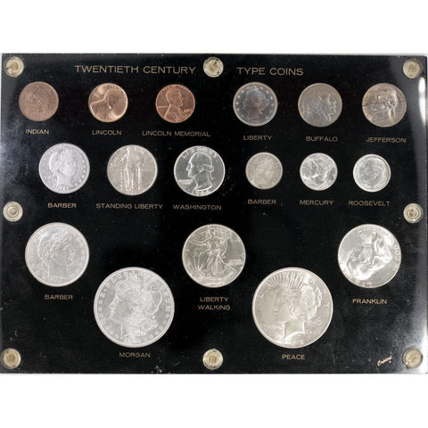 17-Coin 20th Century Type Set in Capital Plastic - Very Fine to Uncirculated