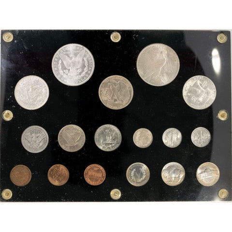 17-Coin 20th Century Type Set in Capital Plastic - Very Fine to Uncirculated
