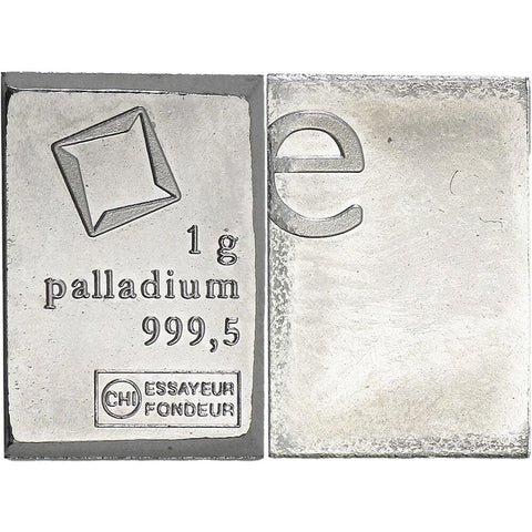 1 gram Valcambi .9999 Palladium Bars