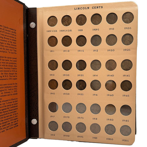 1909 to 1958 P-D-S Lincoln Cent Set in Dansco Album - Very Good to AU