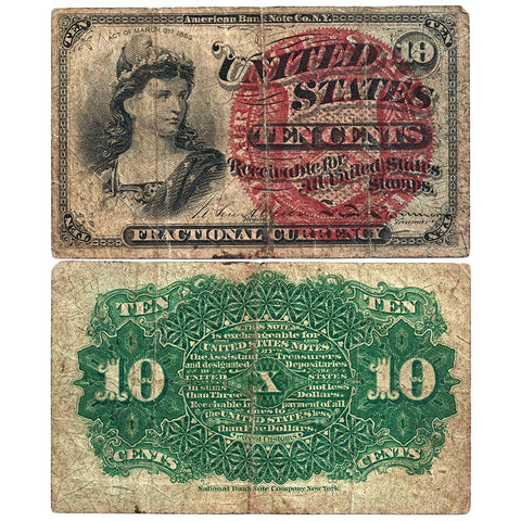 (1869-1875) 4th Issue 10¢ Fractional Fr. 1258 ~ Very Good